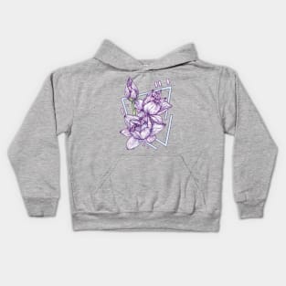 Pastel Geometric Lotus Flower Illustration Kids Hoodie